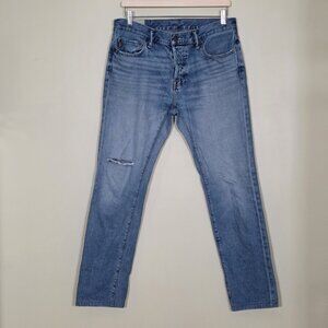 Abercrombie & Fitch Jeans Men 32 x 32 (30) Light Blue Cotton Preppy Western FLAW
